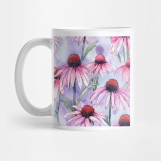 Watercolor Wildflower Purple Coneflower Pattern 1 Mug